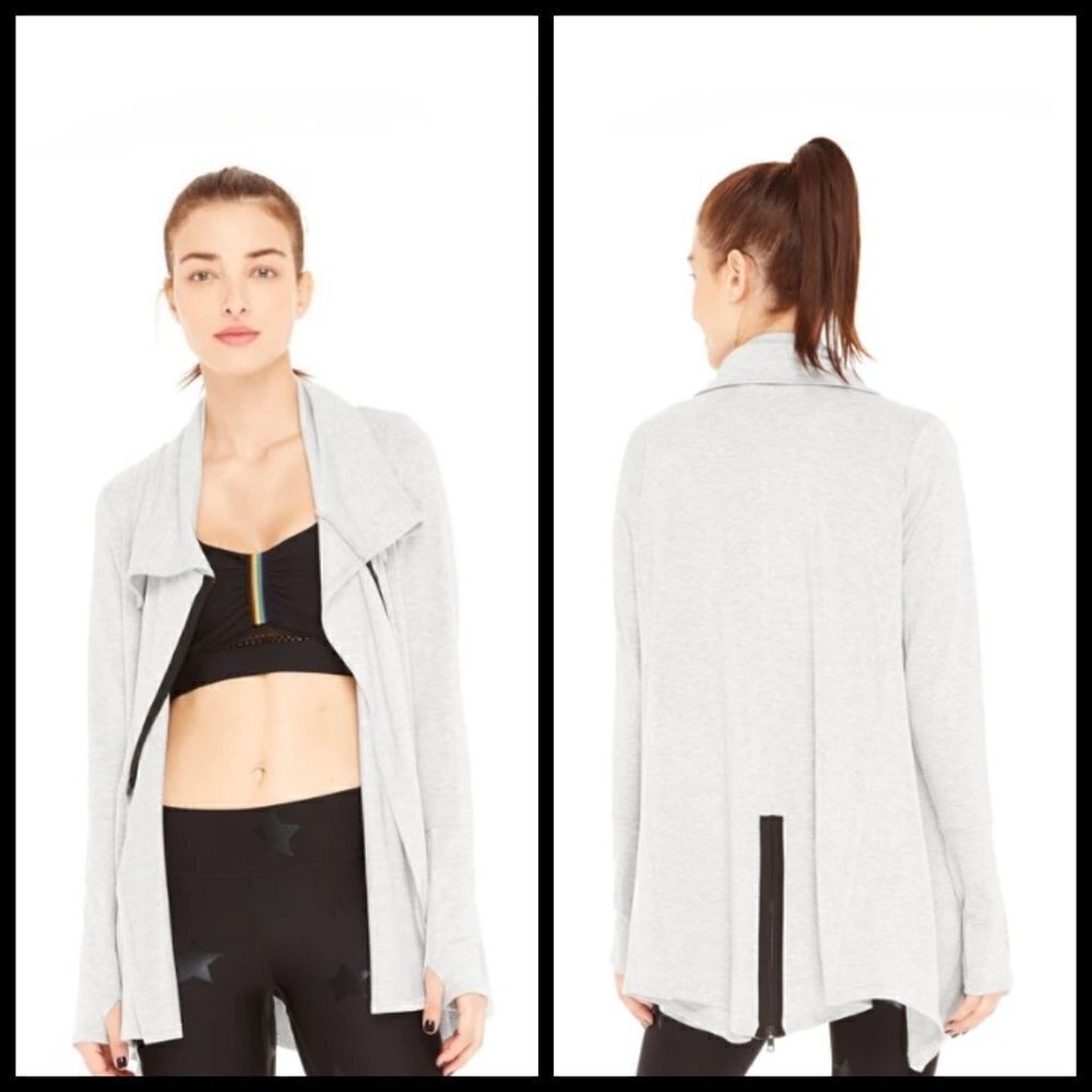 💕TEREZ💕 Light Gray Drape Jacket Asymmetrical Hem